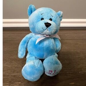Ganz Plush Teddy Bear #1 Grad Blue Stuffed Animal Toy with Ribbon